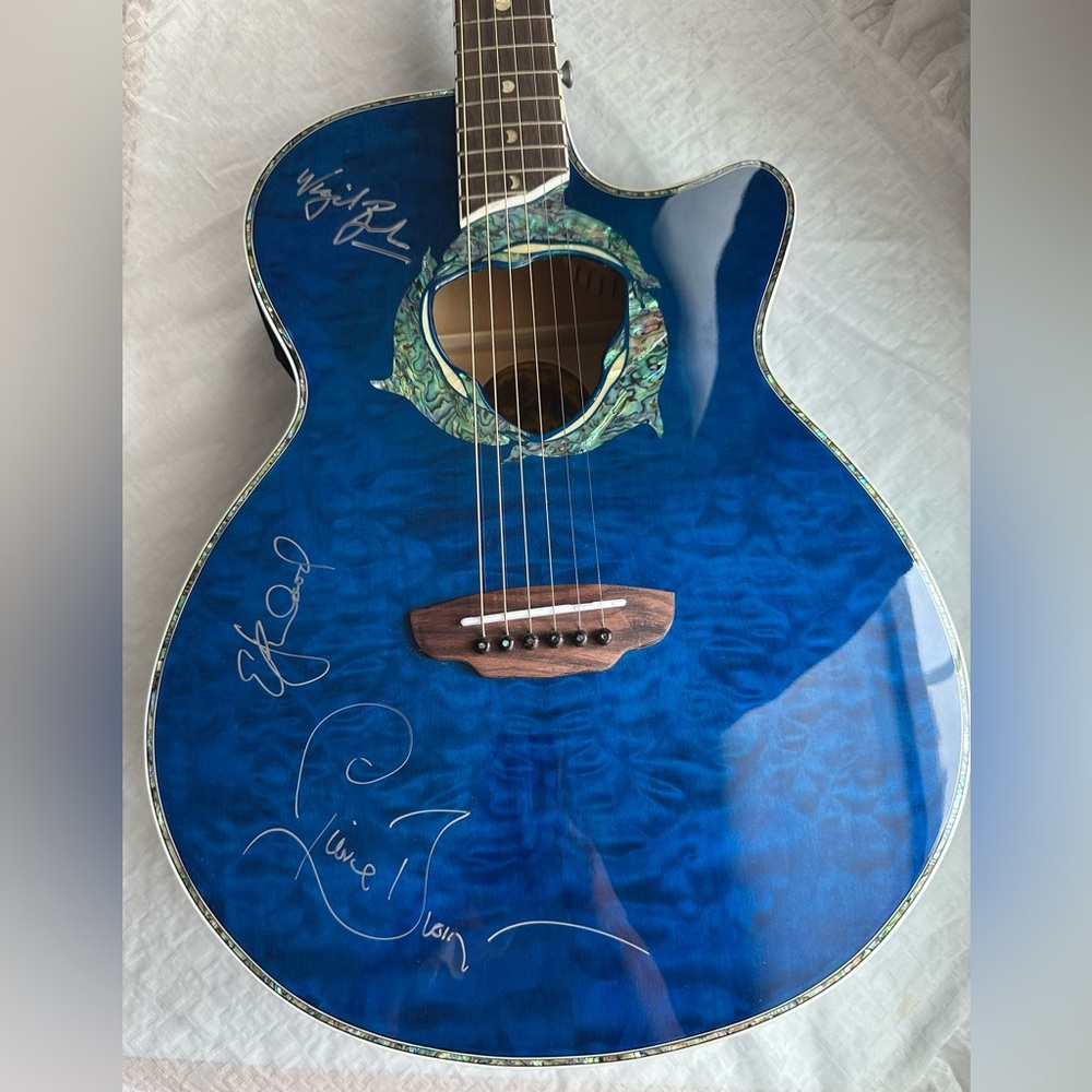 Luna Fauna Dolphin Cutaway Acoustic/Electric Guitar-Transparent Azure*Brand New*